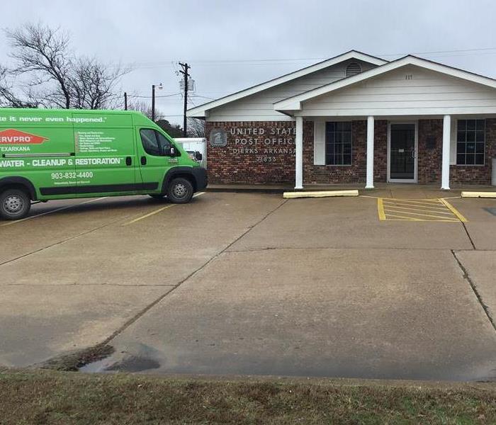 SERVPRO van parked in front of a post office