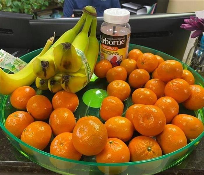 a tray of fruit